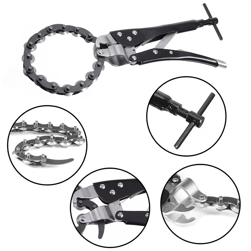 Tailpipe Cutter  Exhaust Tube Chain Cutter  chrome molybdenum steel Chain Exhaust Pipe Cutter with Multi Wheel Blade