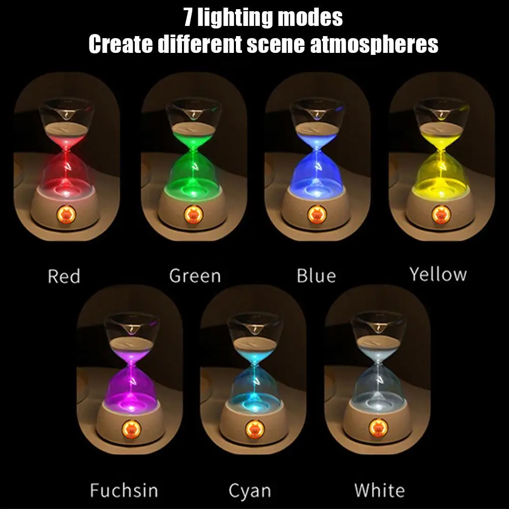 Bluetooth Speaker Hourglass Night Light 15 Minutes Ambient Bedroom Rgb Charging Speaker Sleeping Gifts Decoration Light Y8b1