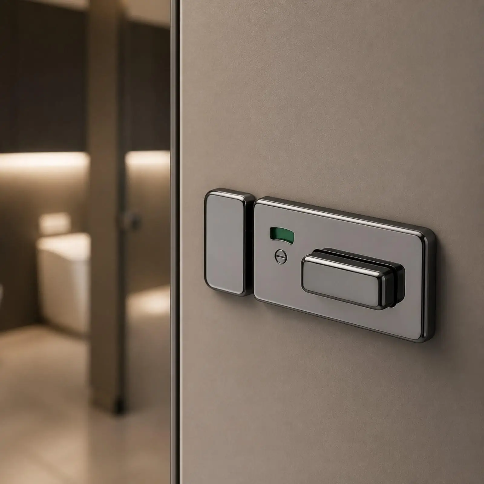 Restroom Stall Privacy Lock with Support Feet and Hinges for Toilet Partition Hardware Kit Made of Rust Resistant Steel