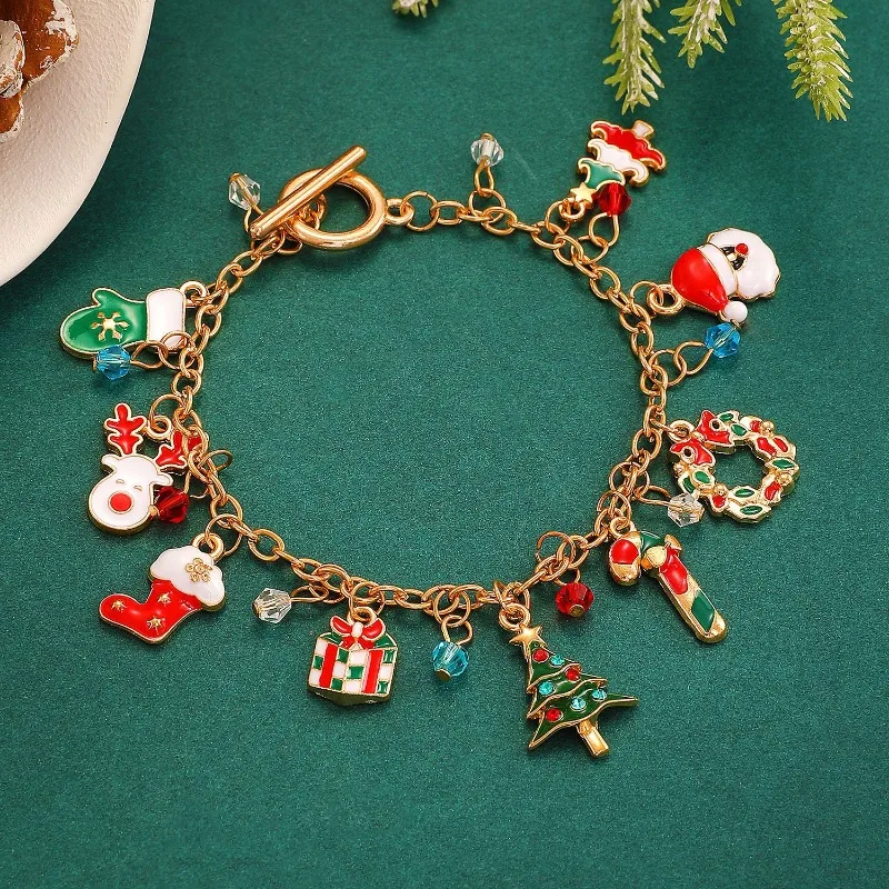 العصرية الأيائل الجوارب ثلج شجرة عيد الميلاد قلادة سوار، المألوف عيد الميلاد الديكور ارتداء مجوهرات اكسسوارات بالجملة