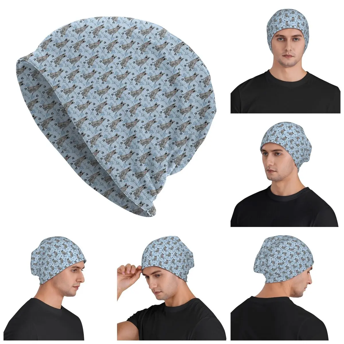 LOVE Blue Heeler Australian Cattle Dog Skullies Beanies Hats Warm Autumn Winter Outdoor Cap Knitted Bonnet Caps for Men Women