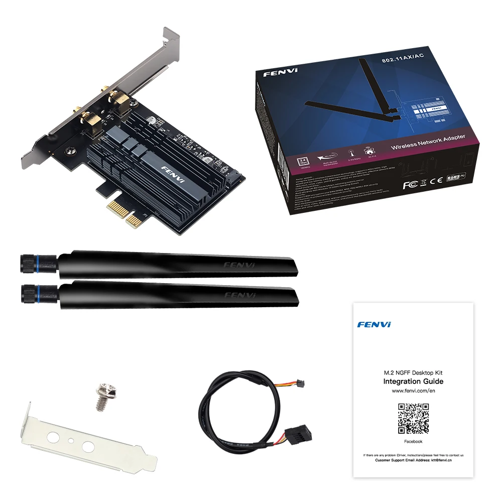 3000Mbps FV-AX3000 Wi-Fi 6 AX200 Wireless PCIe Per Bluetooth 5.2 802.11AX 2.4G/5Ghz Adattatore WiFi Scheda Wi-Fi PC Win10/11 MU-MIMO