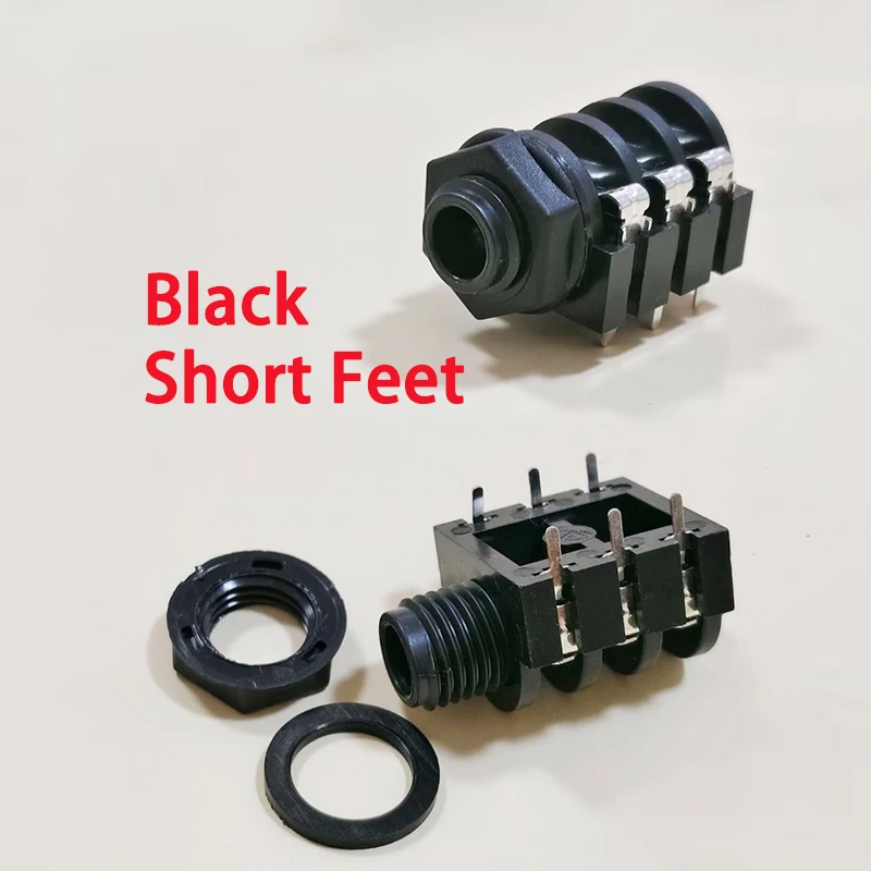 10PCS 6.35mm Jack 6pin Straight Insertion Stereo Voice Mother Audio Headphone Plug PCB Soldering Connector Long And Short Pins view 2