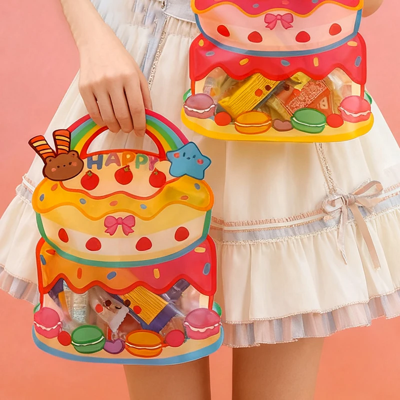 TETP 50 قطعة حقيبة عيد ميلاد سعيد كرتونية حقيبة هدايا عصرية للحفلات والاحتفالات تغليف بسكويت الحلوى المصنوعة يدويًا