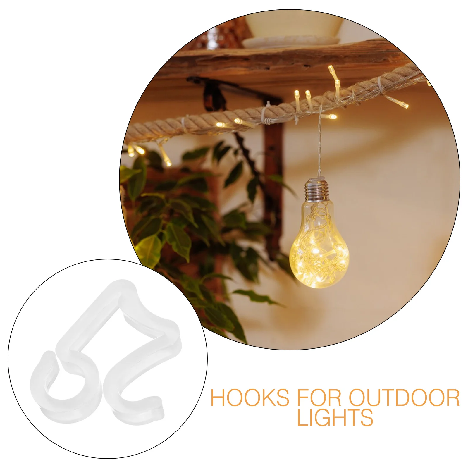 50 Pcs String Light Hook Plastic Mini Clips Hangers Drainage Channels Roof White for Outdoor Lights Pp Gutter