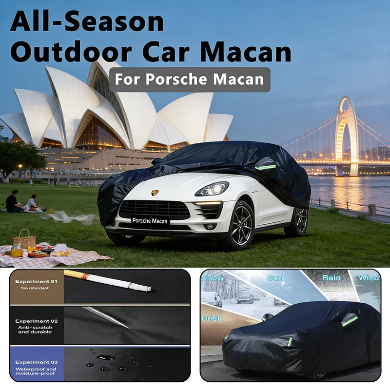 

Всесезонный автомобильный чехол для Porsche Macan — полная защита на открытом воздухе, водонепроницаемый, пылезащитный, термостойкий