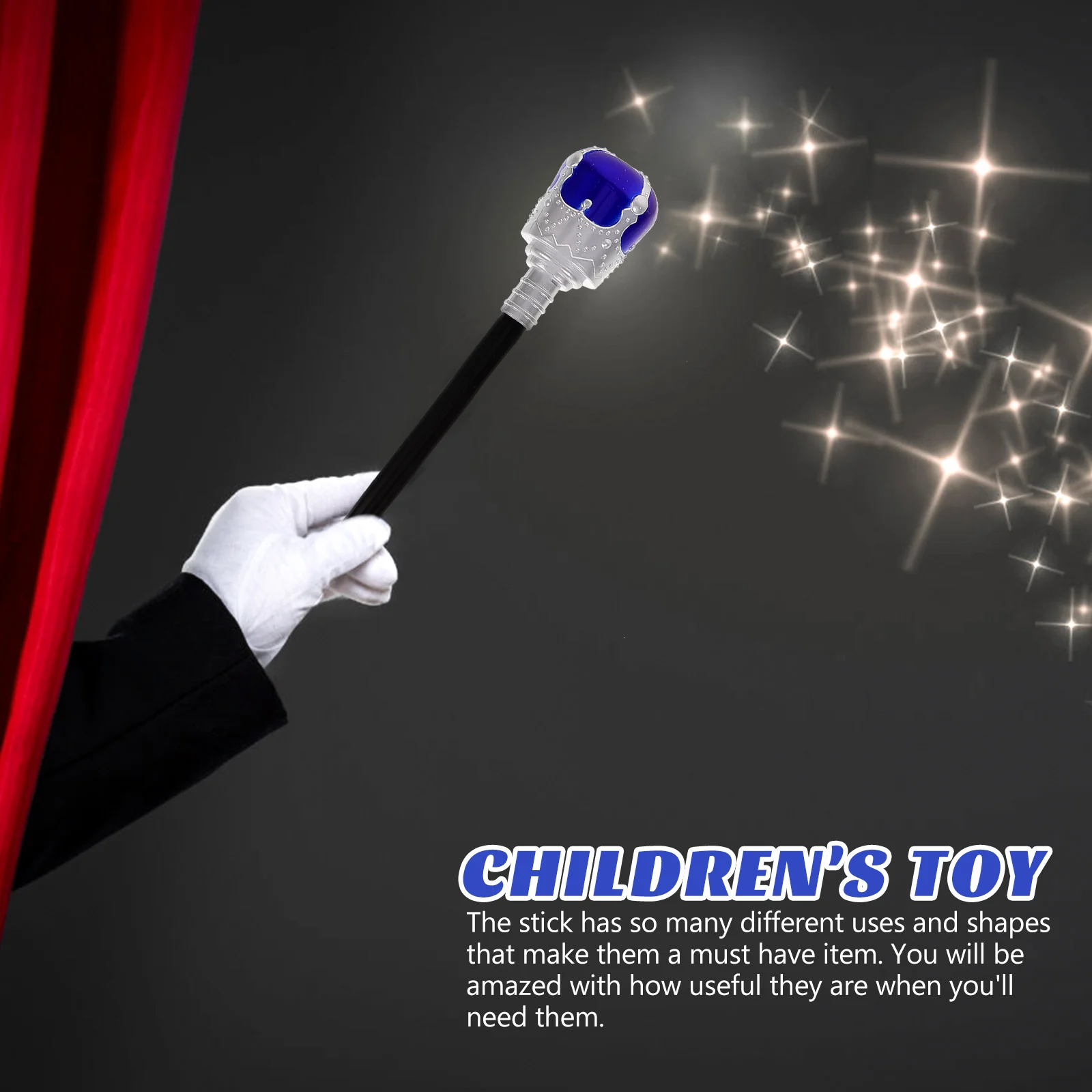 

Wand King Scepter Kids Costume Party Stick Halloween Glow Pretend Play Lightweight Decorative Fun