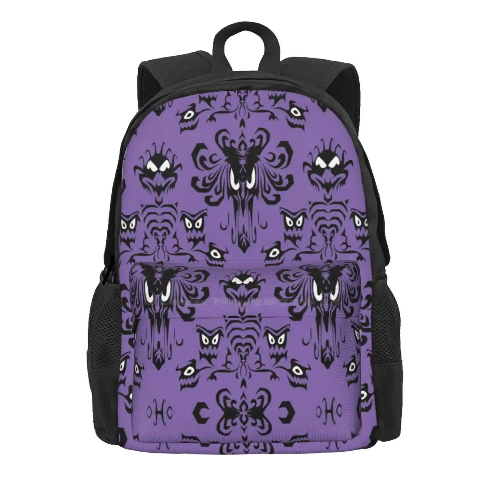 999 Happy Haunts Hot Sale Schoolbag Backpack Fashion Bags Haunted Mansion Wallpaper Eyes Creepy Spooky Halloween Buggy Grim