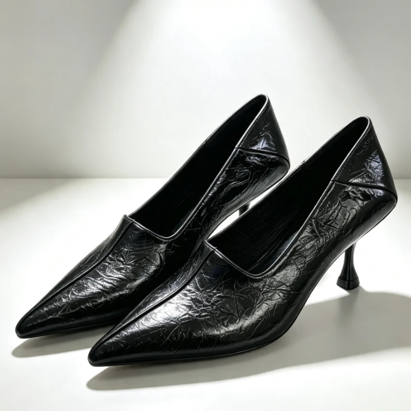 Casual Daily Mary Jane Shoes for Women Sexy Pointed Toe Design High Heels Autumn Concise Sewing Detail Zapatos Para Mujer 2026