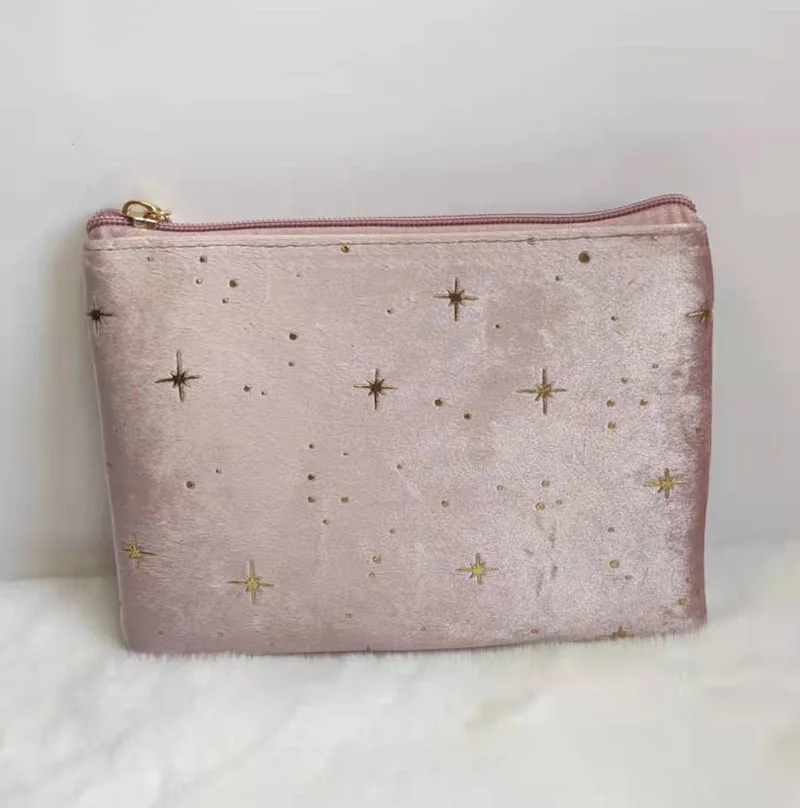 Female Handbag Star Solid Color Velvet Small Portable Storage Bag Large Capacity Velvet Cloth Travel Cosmetic Bag Сумка Женская