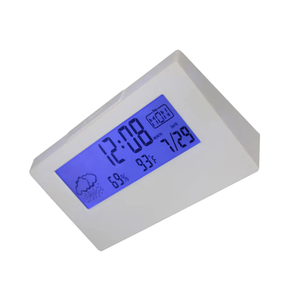 

Weather Display Alarm Clock Lcd Simple Bedside for Desk Clocks Temperature Table