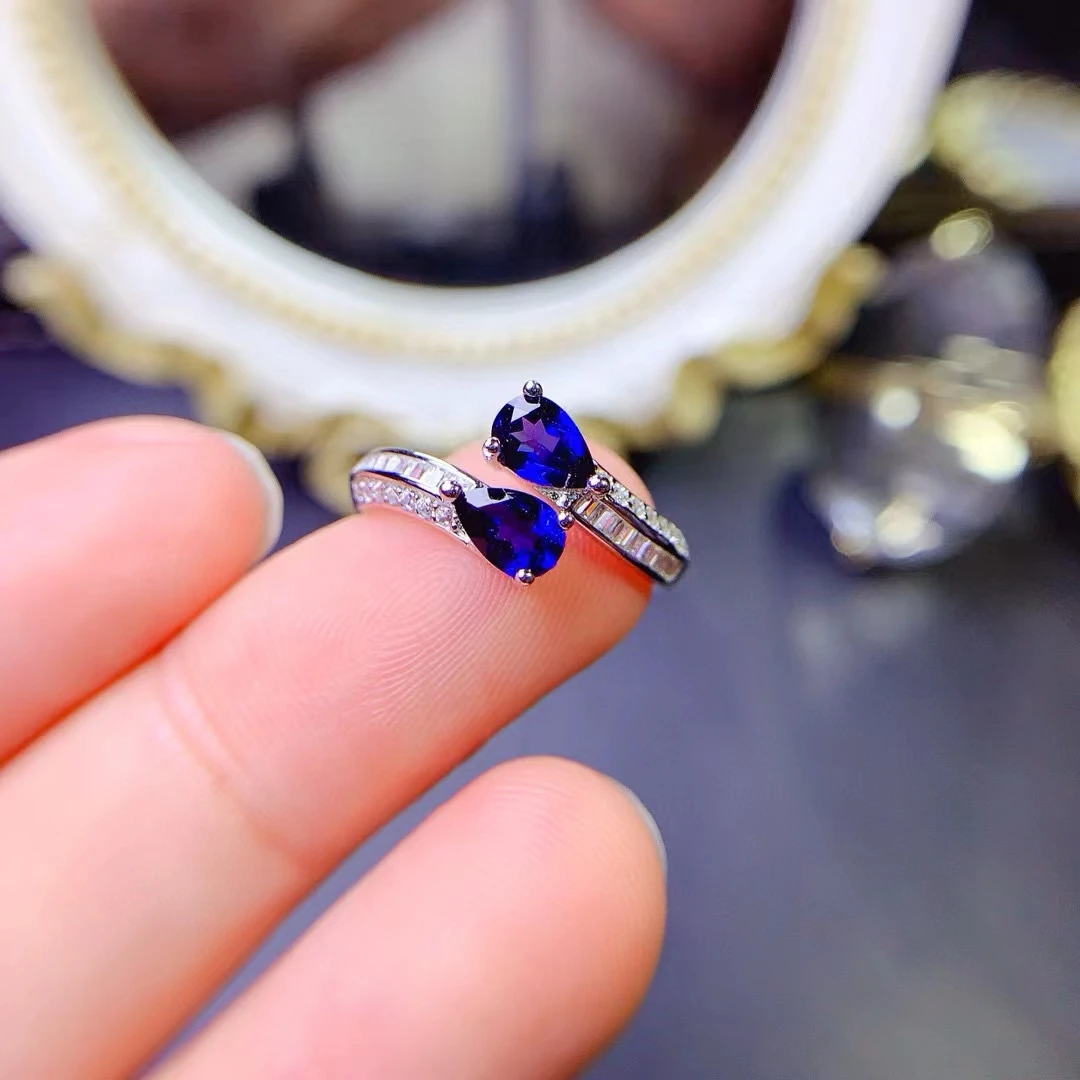 

KJJEAXCMY Fine Jewelr Natural Color Sapphire Women's Ring S925 Pure Silver Exquisite Inlaid High Clarity Gem Support Testing