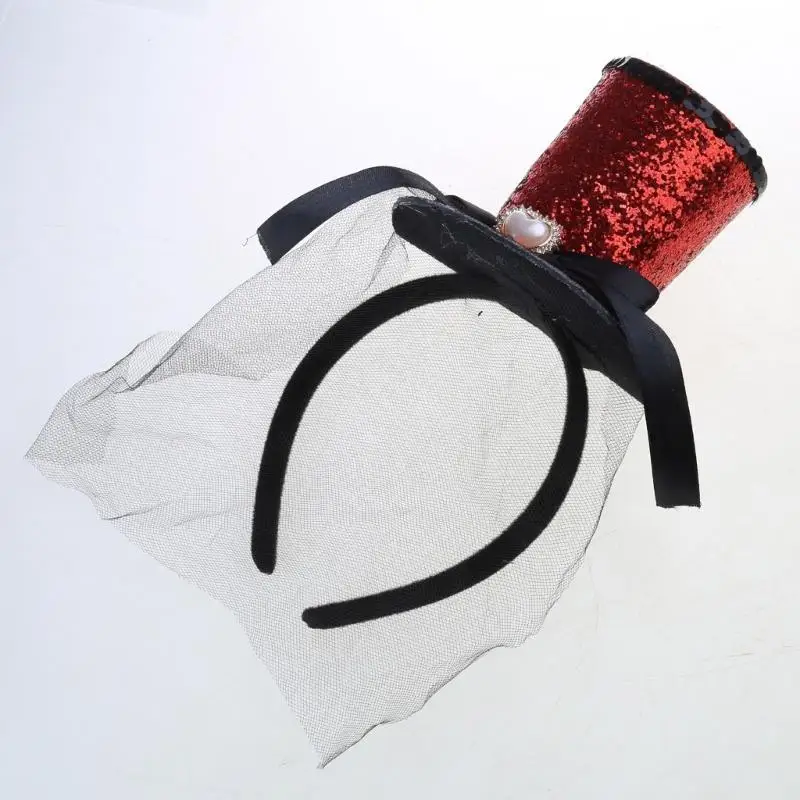 652F Unique skelethoofdband met mesh -overlay headpieces Party Headwar