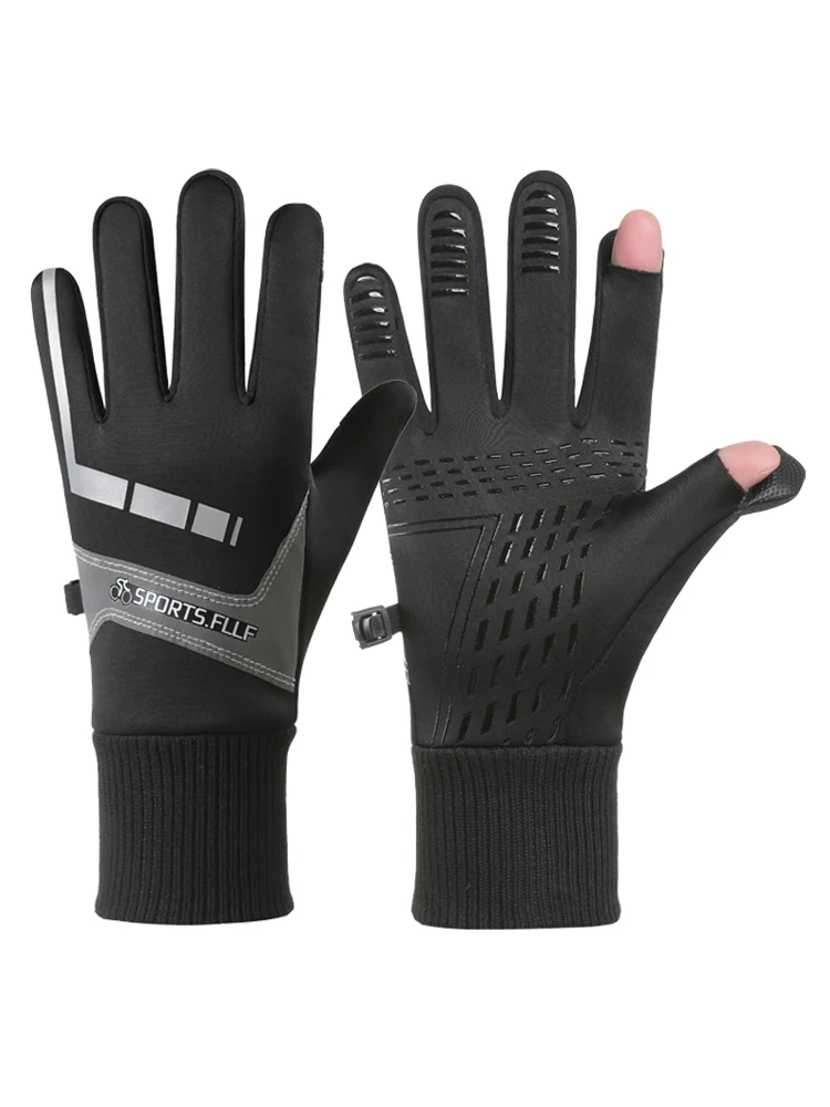 AliExpress Cycling gloves for men, winter touch screen, windproof, warm, velvet sports, waterproof, cycling, fishing, skiing gloves