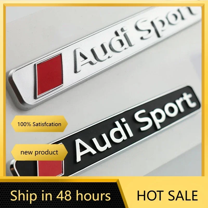 Car Styling Audi Sport Emblem Auto Body Fender Decoration Trunk Sticker For Audi A4 B9 A3 8P 8l Q3 A5 A6 C6 C7 S5 S4 RS TT MK2
