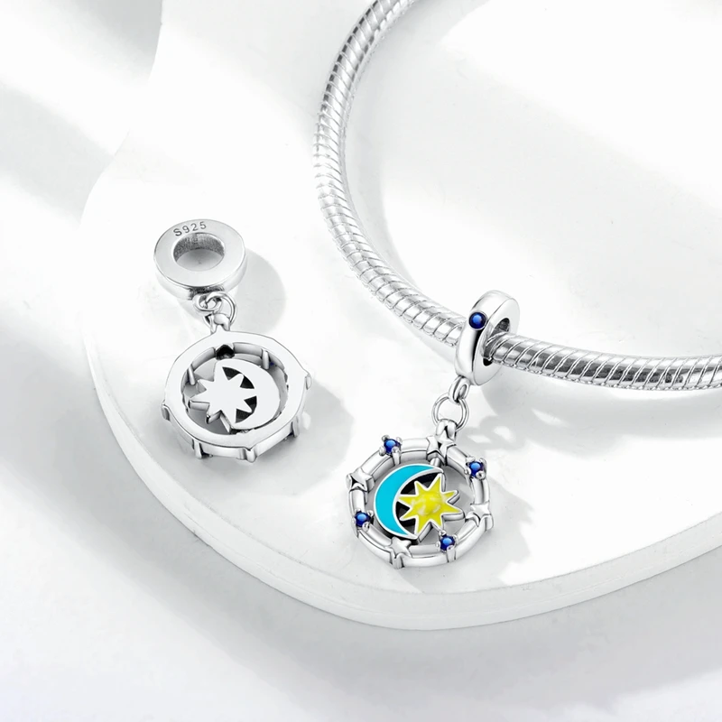 Silver Color-changing Luminous Series Summer Night Firefly Pendant Fit Pan Bracelet DIY Charm For Women Jewelry Fashion Gift