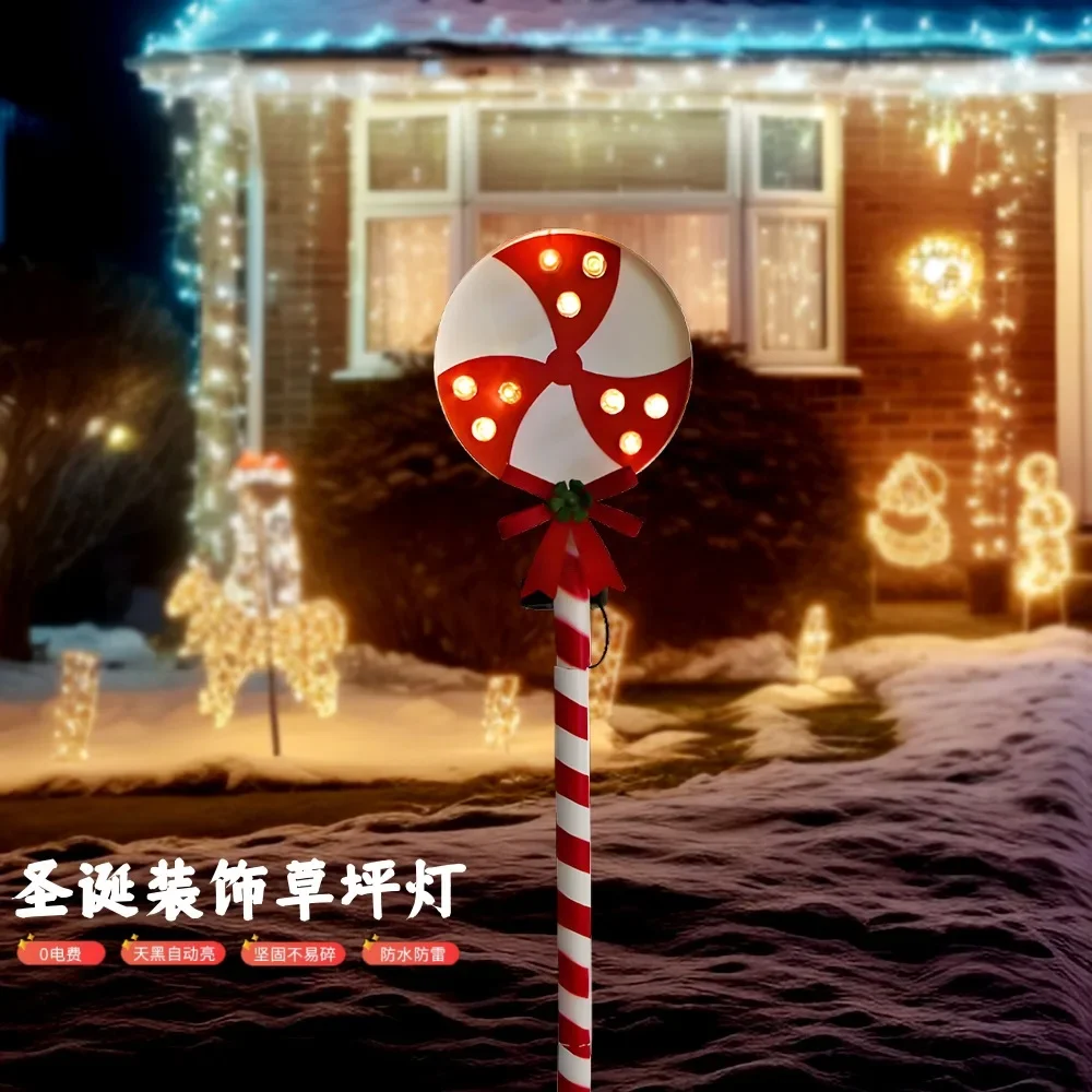 DurableSolar Lawn Light Wrought Iron Outdoor Movable Rainproof Plug-in Light Christmas Dress Up Ambient Light