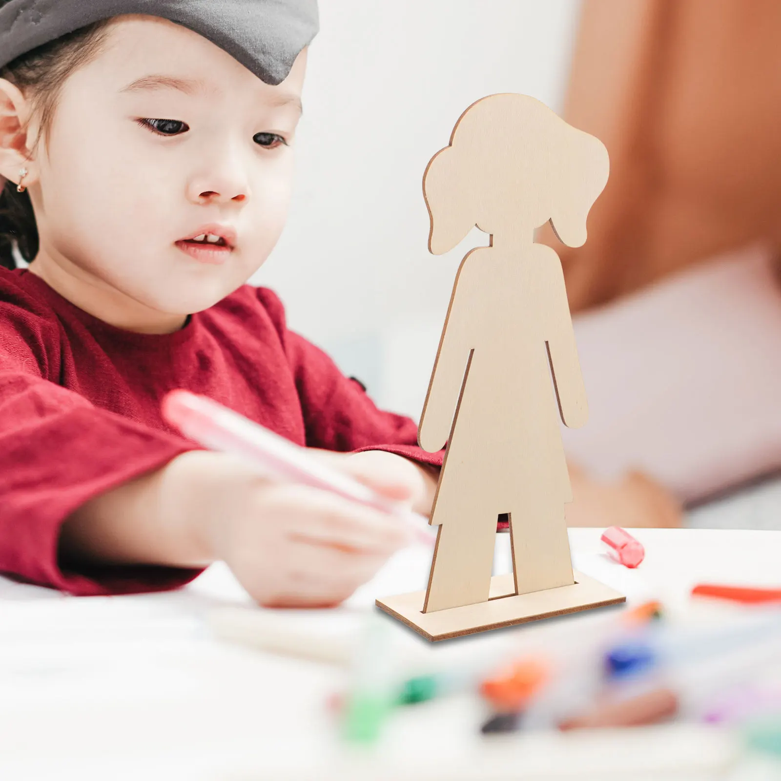 

20Pcs Wooden Cutouts Unfinished Woodcraft DIY Craft Supplies for Painting Decorating Party Home Ornament Wooden People Cutouts