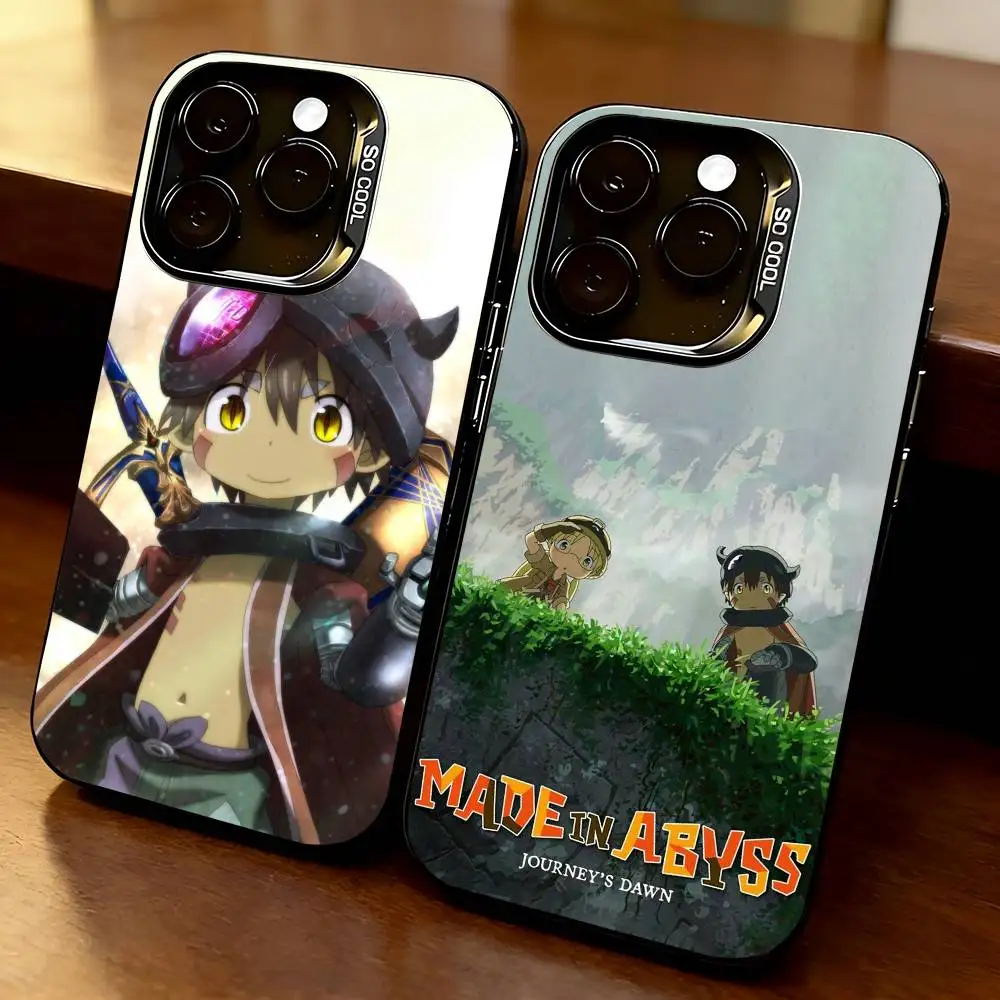 

M-MADE IN A-ABYSS Reg Phone Case For iPhone 17,16,15,14,13,12,11 Plus,Pro Max,XS,Colored Silver Plated Inside Cover