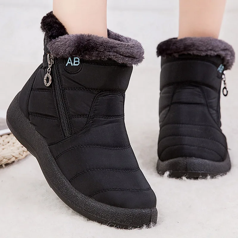 

Women's Boots Women's Ankle Boots With Fur Winter Shoes Women Low Heels Winter Boots Snow Waterproof Botas Mujer Winter Footwear