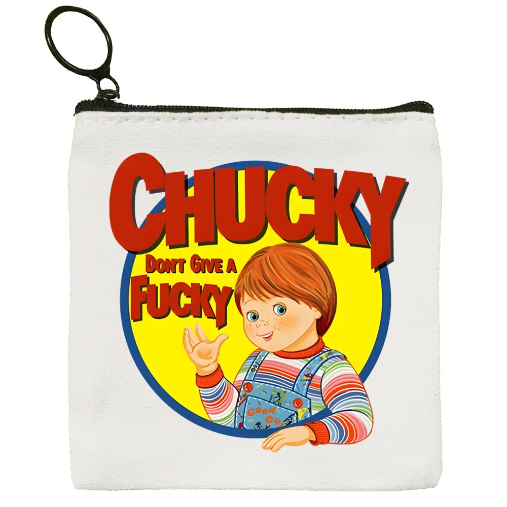 Chucky Halloween Horror Movie Cartoon Coin Purse Female Mini Canvas Art Cute Key Case Coin Purse Student Wallet