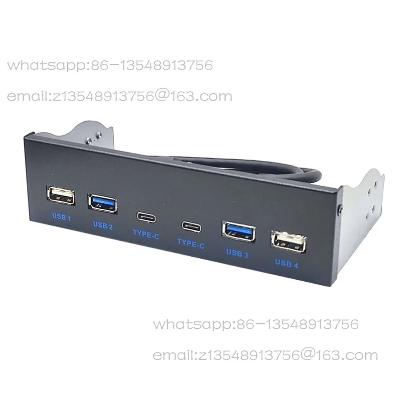 USB3.2 GEN1 front floppy drive optical drive position panel 5.25/3 inch 19PIN to dual TYPE-C USB port spot