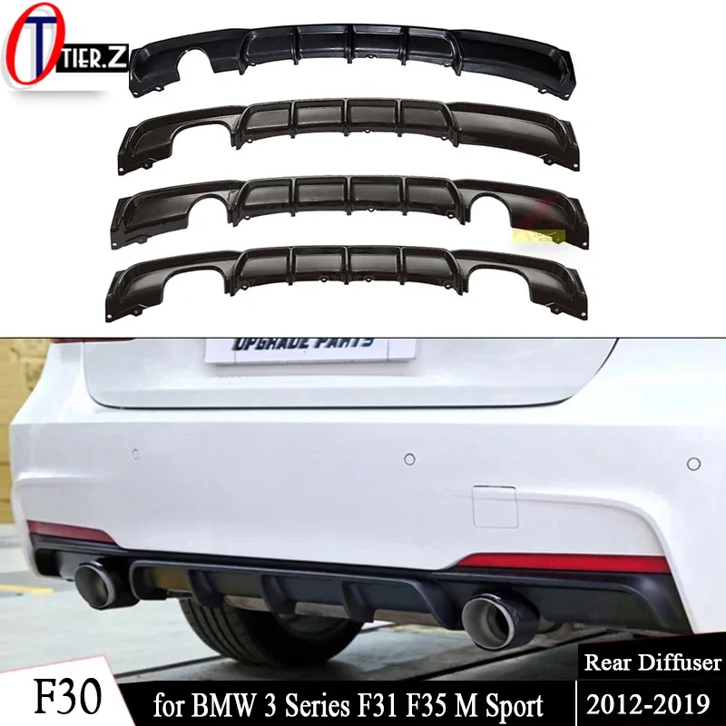 

Rear Bumper Exhaust Diffuser Lip Spoiler for BMW 3 Series F30 F31 F35 M Sport 2012 - 2019 Glossy Black Body Kit Car Accessories