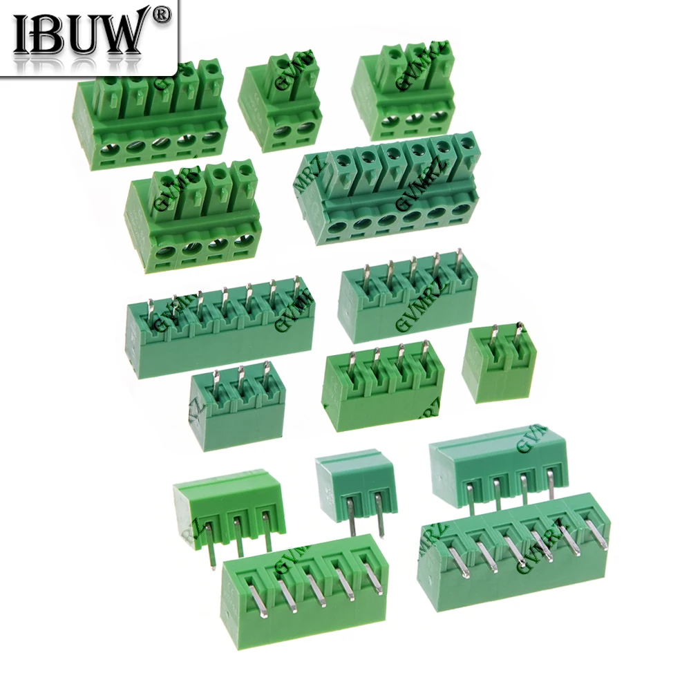 5Set 15EDG 2P 3P 3.81mm PCB Seal Screw Terminal Block 2~12 Pin KF15EDG Female Socket Pin Header Wire Connector + 3.81 Male Plug