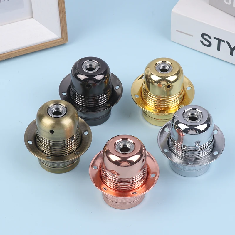 Metal Lamp Holder E27 Polished Vintage Lamp Socket DIY Light Lamp Base Retro Screw Adapter Lampholder For Lighting Fixture