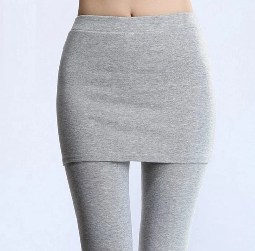 Women Skirt Leggings Thermal Fleece Autumn  Good Stretch Fleece Lined Pants Legging Skirts