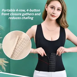 Waist Trainer Bra for Women 3 in 1 Waist Trainer Buttoned Bra Shapewear Camisole Shaper Bra Tank Top