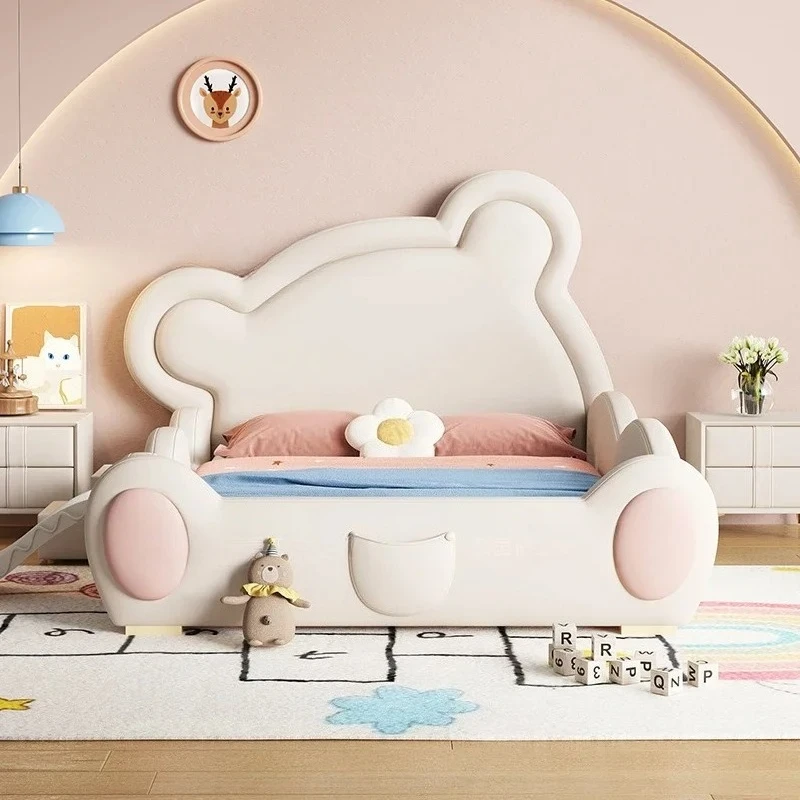 European Soft Girl Double Bed Kids Modern Luxury Loft Baby Double Bed Frame Queen Lit Trendy Letto Matrimoniale Unique Furniture