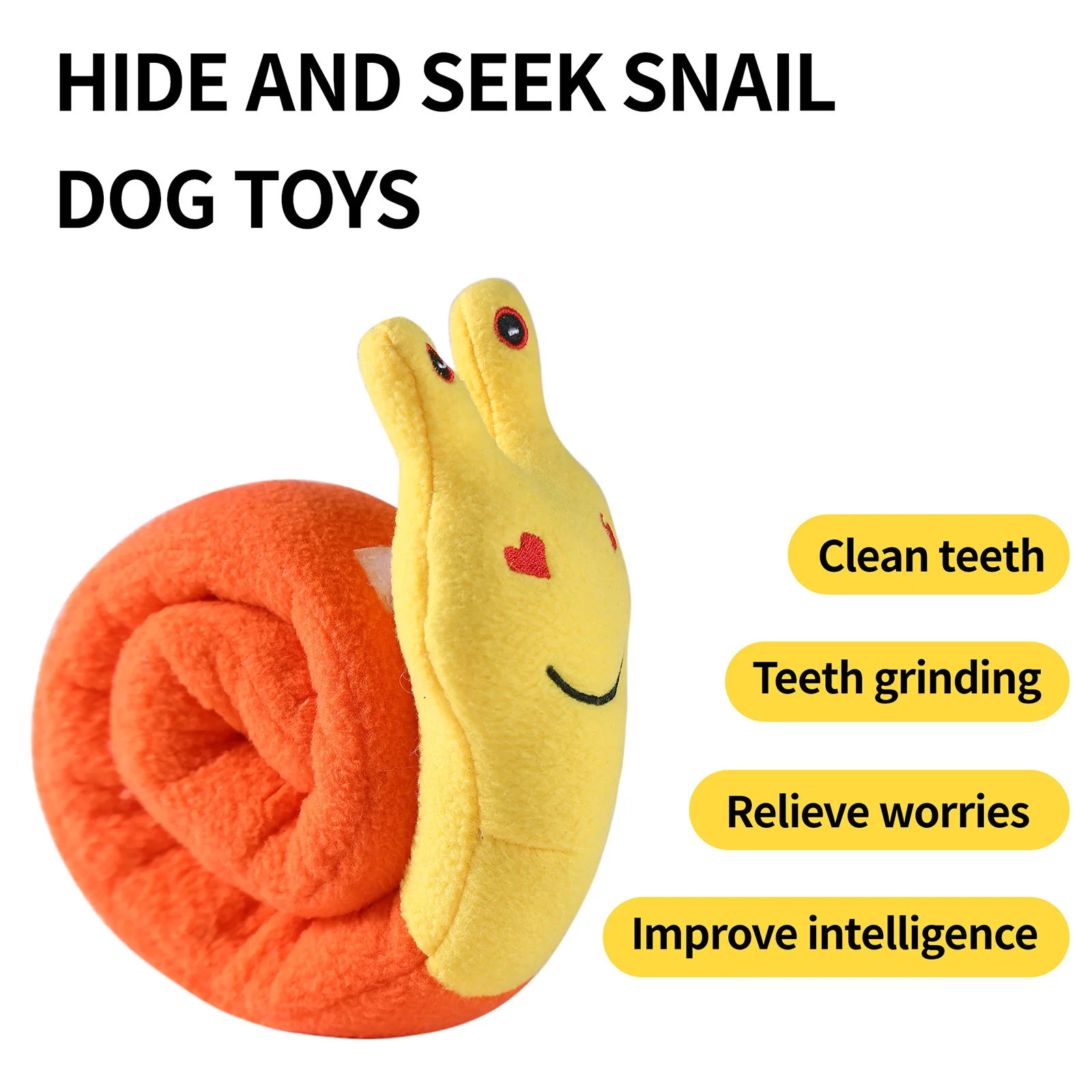 Dog Squeak Toys Pet Sniffing Tibetan Food ​Snail Plush Educational Toys Interactive Educational Toys For Cat And Dog Pet Feeder