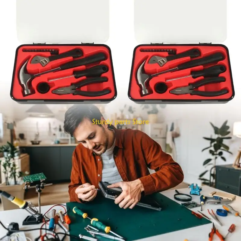 97qc 17pcs Set strumenti per riparazione della casa con set strumenti meccanico stoccaggio mane stoccaggio