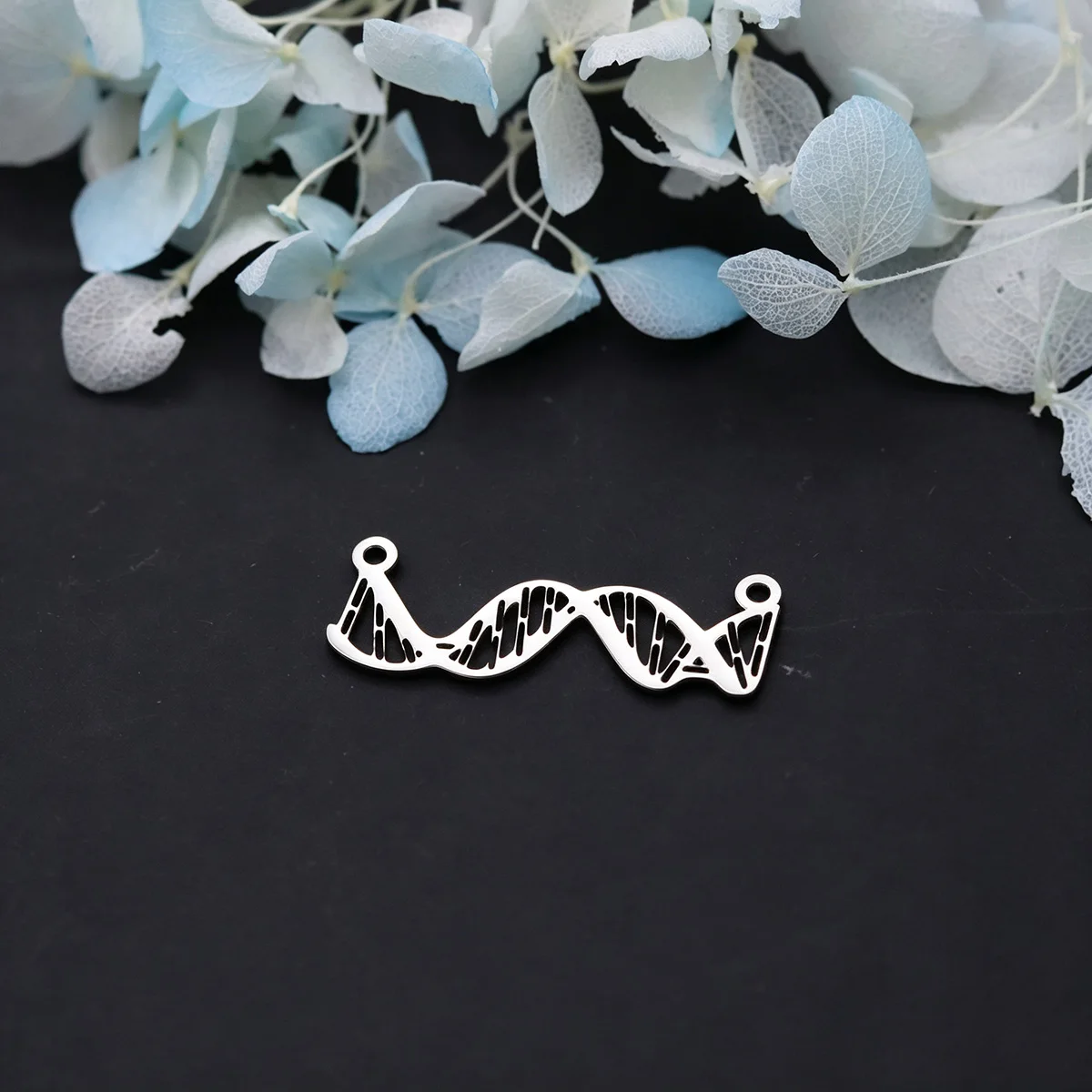 3pcs Biology DNA Double Helix Stainless Steel Jewelry Links, Gene Strand Connector Pendants for DIY Bracelet Necklaces Making