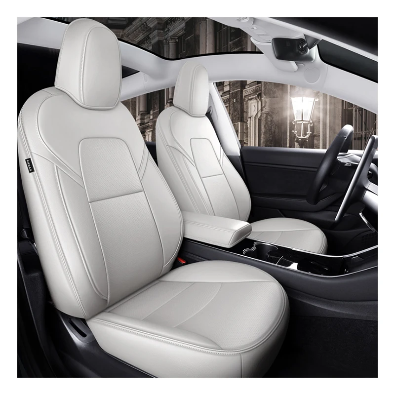 Luxury Top Quality Leather Custom Fit for 2023  Model 3 Car Front Rear Seat Covers Cushion