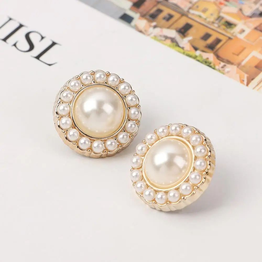 10Pcs Handmade DIY Ornaments Pearl Clothing Buttons Needlework Sewing Accessories Shirt Buttons