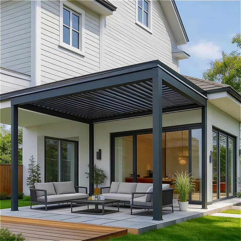 Smart Garden Rooms - Pérgola Inteligente con Rejillas de Aluminio