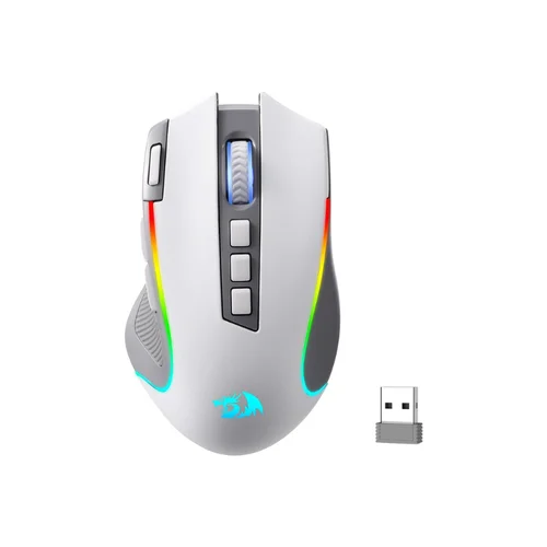 Redragon M612 PRO RGB BT 2.4G Gaming Gamer Mouse, Óptico Inalámbrico 8000 DPI 9 Botones Programables 7 Modos Retroiluminados, B