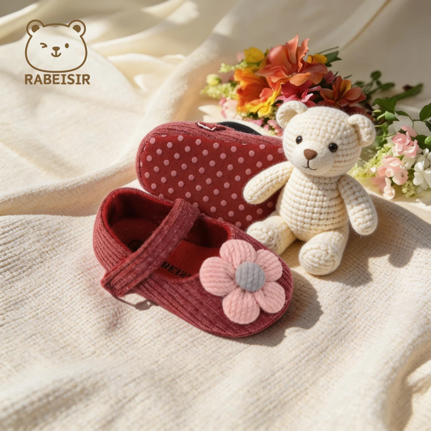 Niedliche Blumen-Mary-Jane-Flache Schuhe für Babys, trendige, leichte, weiche Schuhe für Party-Auftritte im Innen- und Außenbereich, Frühling – Detail 14