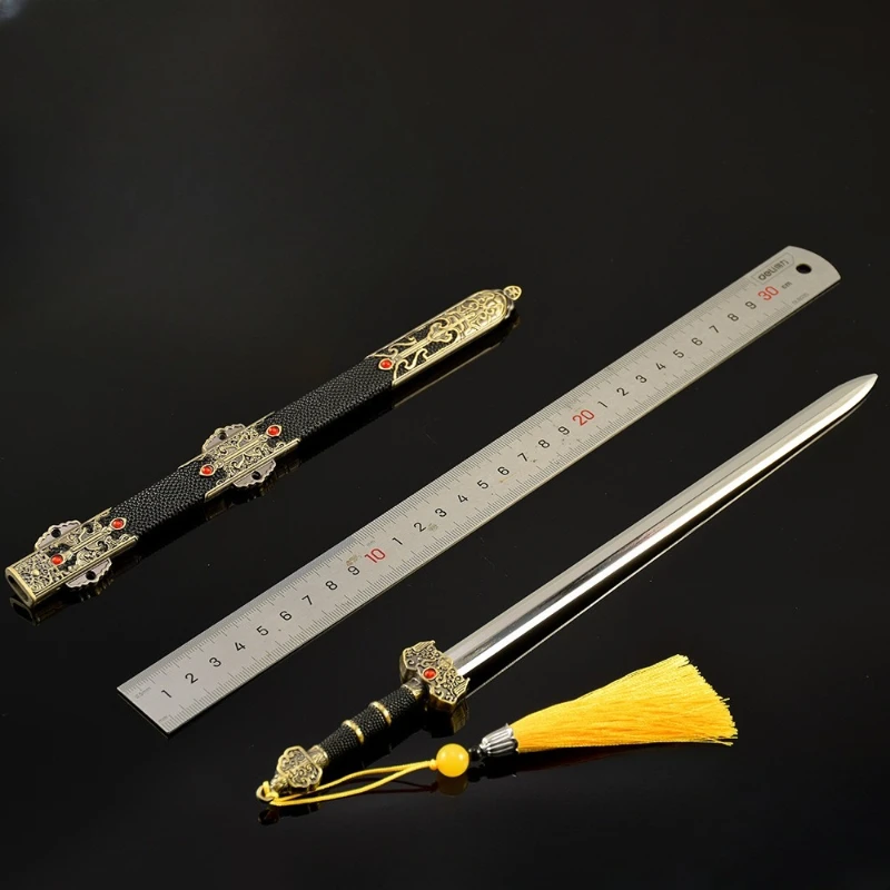 30 ซม./11.81in เย็นอาวุธอุปกรณ์ต่อพ่วง Star ดาบ Scabbard ดาบเหล็กจริงชุดหัตถกรรมของเล่นเด็กเดสก์ท็อปเครื่องประดับของขวัญ