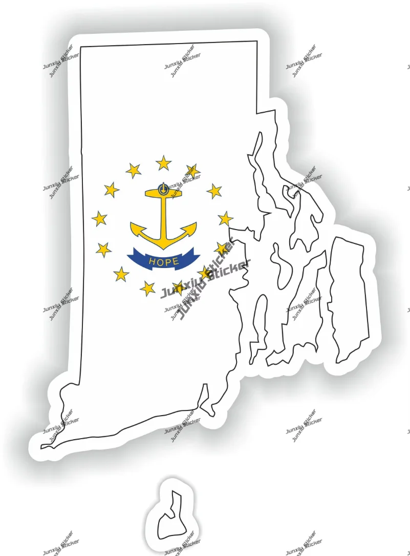

Rhode Island Sticker Coat of Arms of Rhode Island Silhouette Flag Decal for Car Bumper Windshield Decor Trunk Laptop Accessories