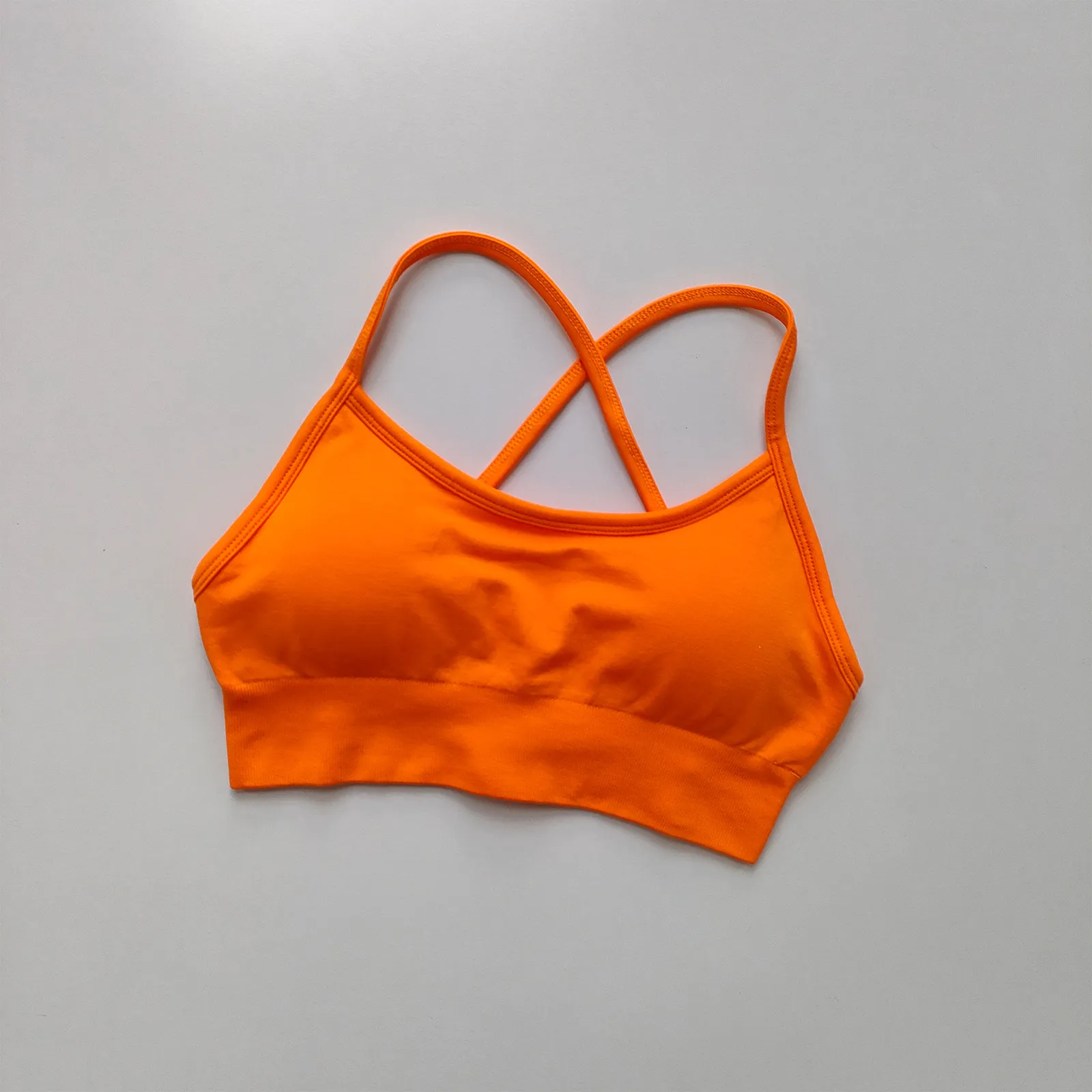 Nahtloser Yoga-Top-BH mit Brustpolster für Damen, Rückenfreies Fitness-Top, Pilates-Sport-BH, Stoßdämpfender Lauf-BH – Detail 3