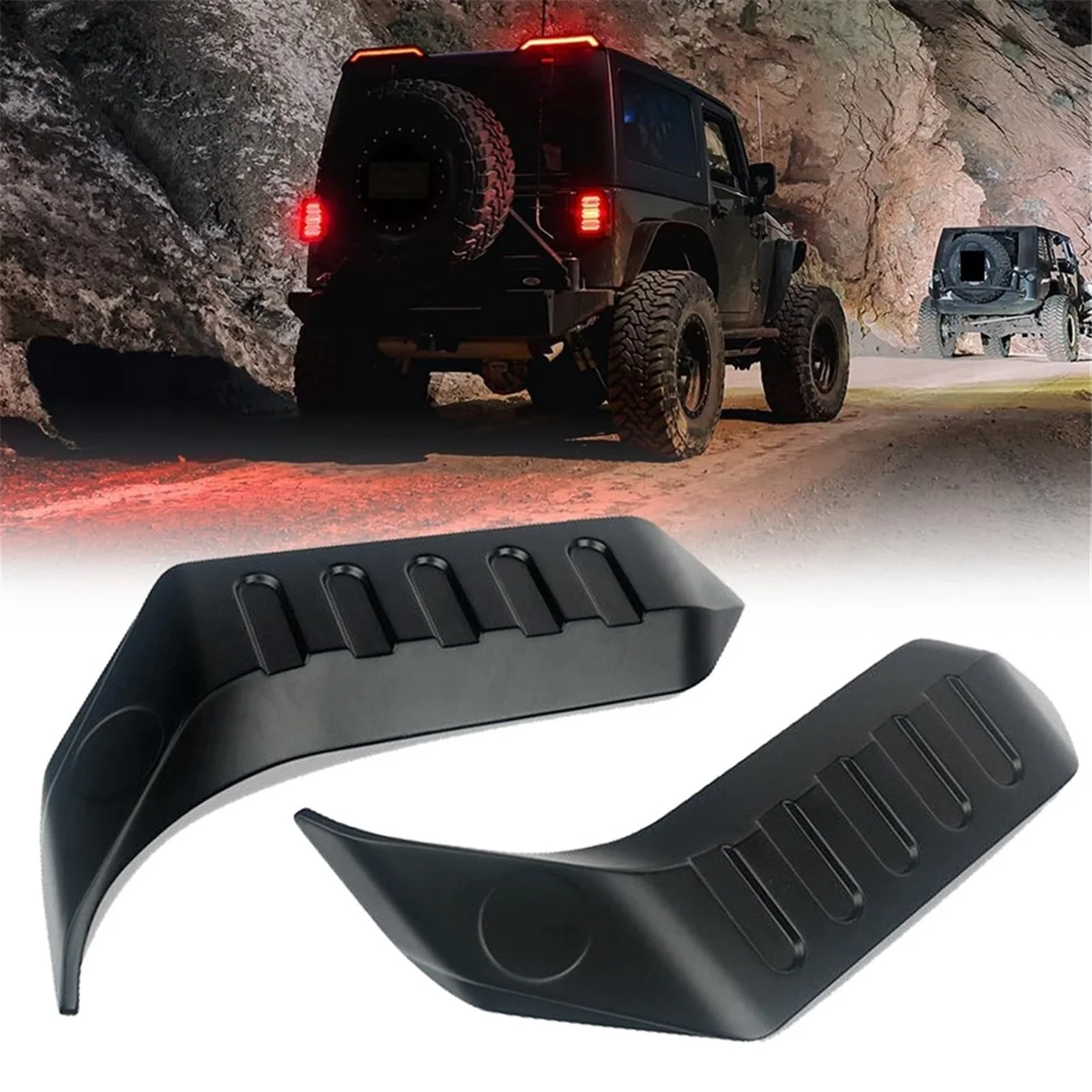 Alerón de techo trasero para Jeep Wrangler Jk 2007-2023, divisor lateral trasero, ala trasera de brida superior, versión europea