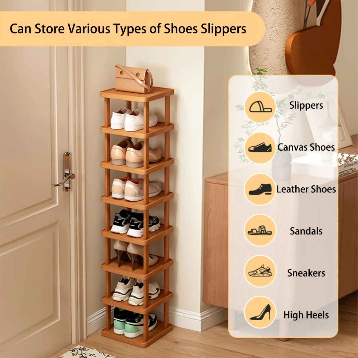 2/3/4/5/6/7/8/9 Layer Shoe Rack Narrow Space Shoes Organizer Small Shoe Cabinet Home Dormitory Entryway Space-saving Shoes Shelf