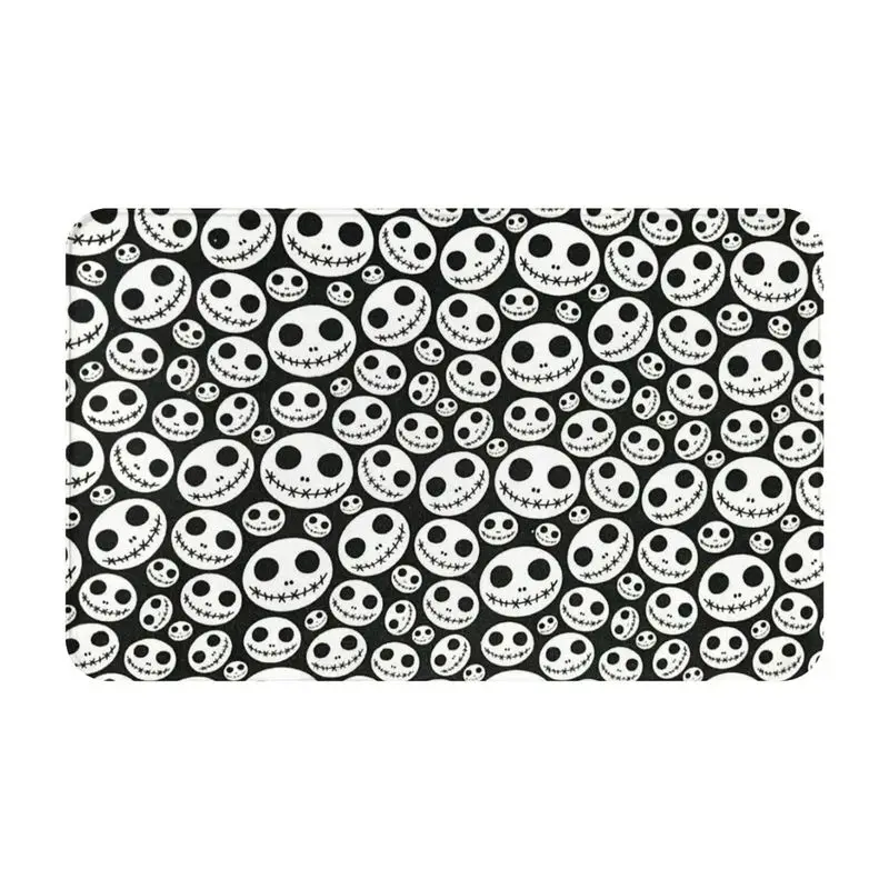 Custom Nightmare Before Christmas Jack Halloween Skull Doormat Mat Anti-Slip Bath Kitchen Garden Rug Carpet 40*60cm