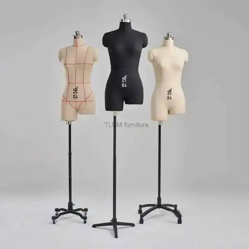 

Professional Clothing Auxiliary Mannequin Design for Women's Model Female Dressmaker Mannequins Bust Dress Form Stand Metal Base
