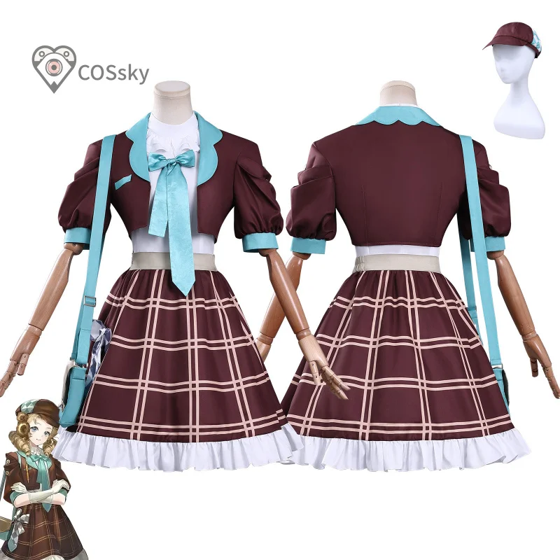 

Костюм для косплея Whisperain Game Reverse:1999, платье в стиле Лолита, шляпа, перчатки, реквизит для Хэллоуина, карнавала, милый женский/мужской костюм горничной, размеры XS-XXXL