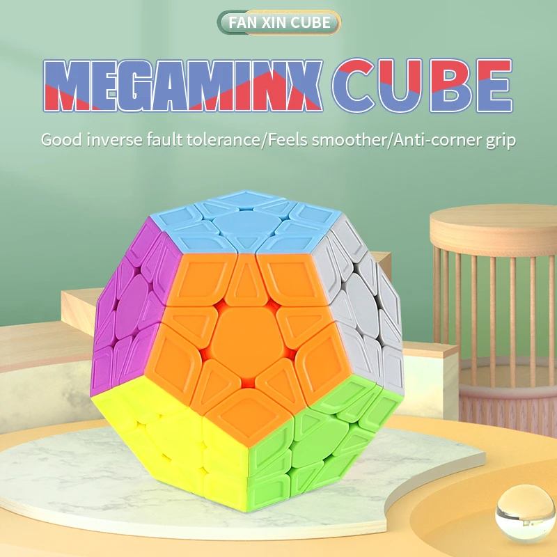 Megaminx Magnetic Magic Cube 3x3 Dodecahedron Twelve Color Speed Magic Cube Frosted Touch Puzzle Professional Toys for Kid Gifts