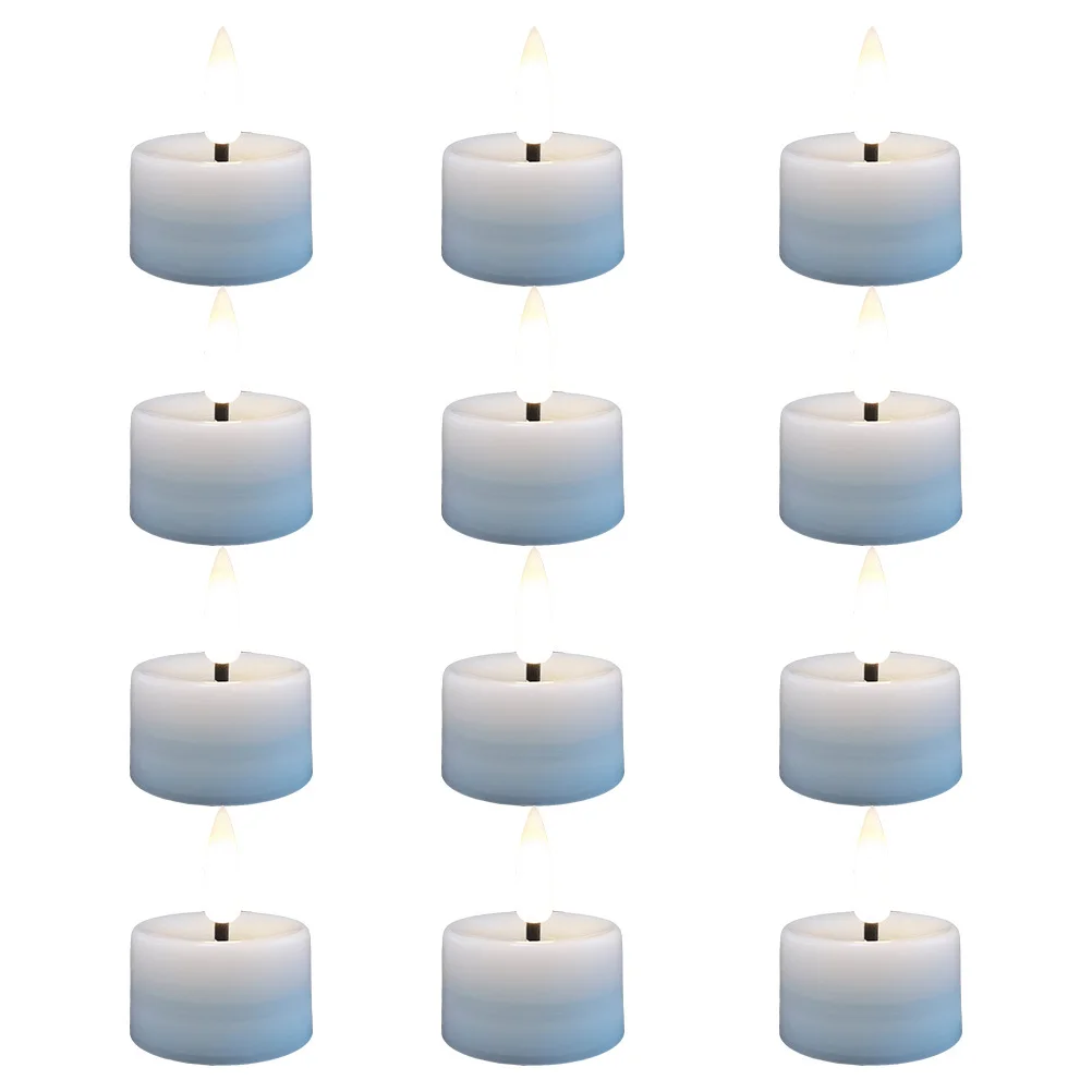 12 قطعة مصابيح LED محاكاة أضواء الخفقان ديكور الحفلات غرفة نوم لوازم عيد ميلاد الزفاف #1